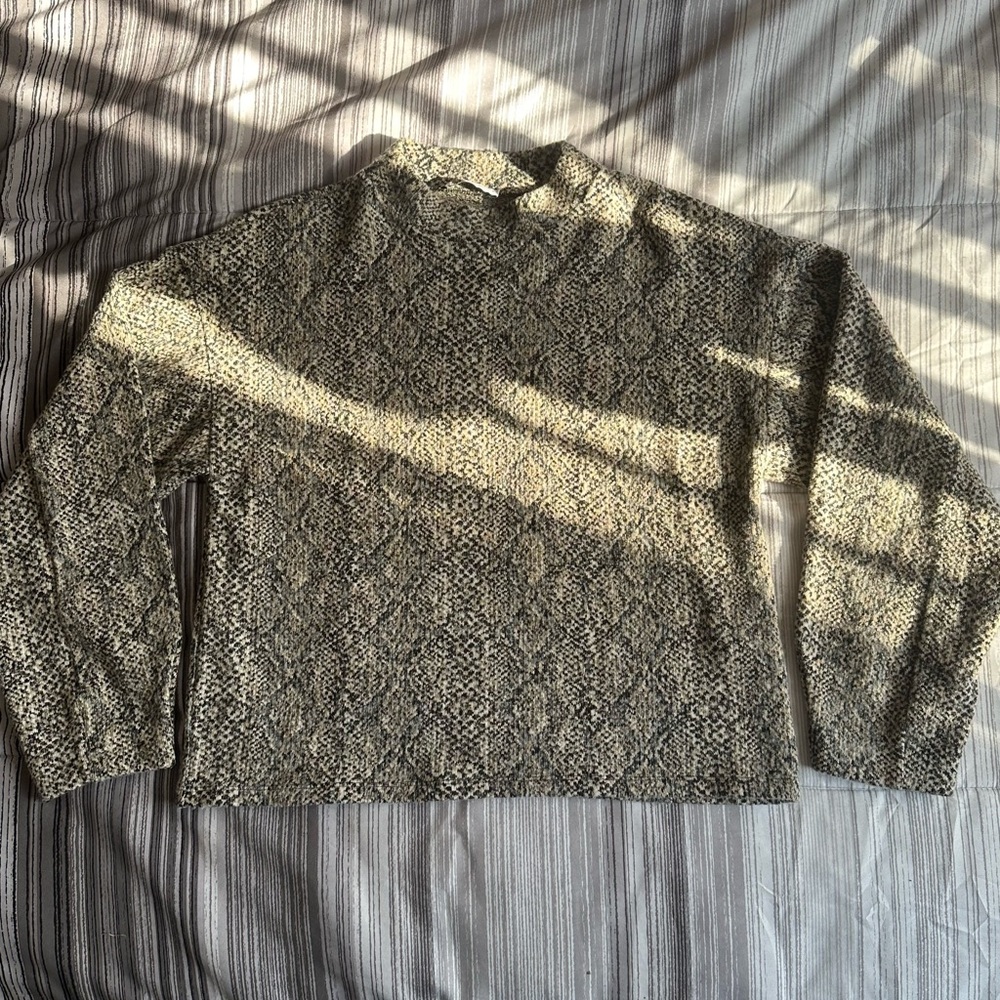 Zara Gray Cowl Neck Sweater with Classic Knit